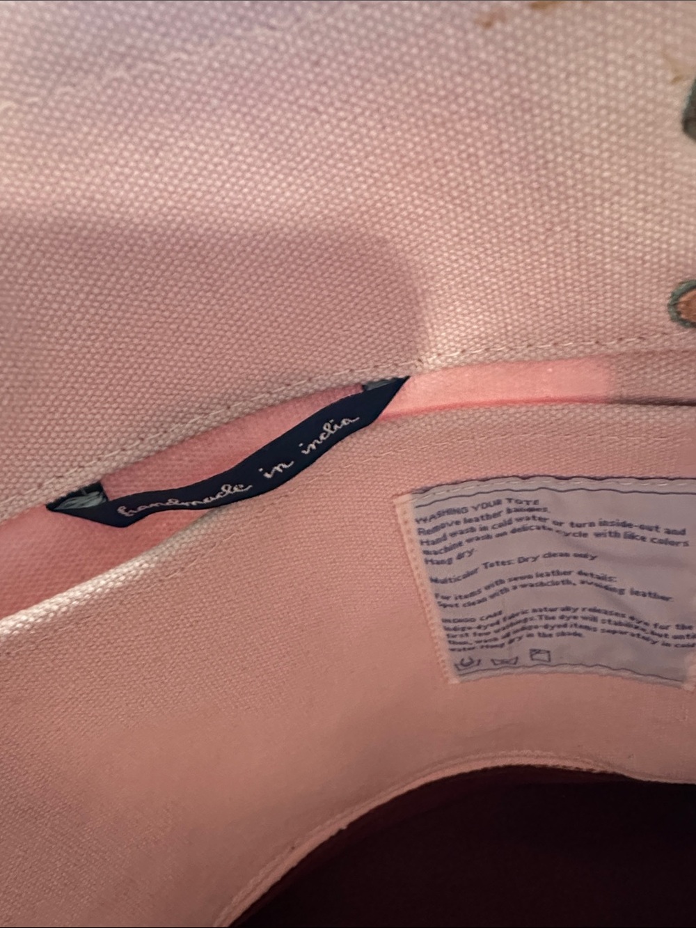 IMMODEST COTTON pink canvas tote bag - Picture 7 of 8